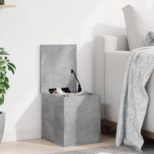 Opbevaringsboks i konstrueret træ - 30 × 35 × 35 cm, betongrå