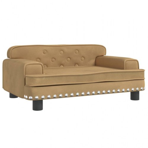 Hundesofa i velour - 70 × 45 × 30 cm, brun