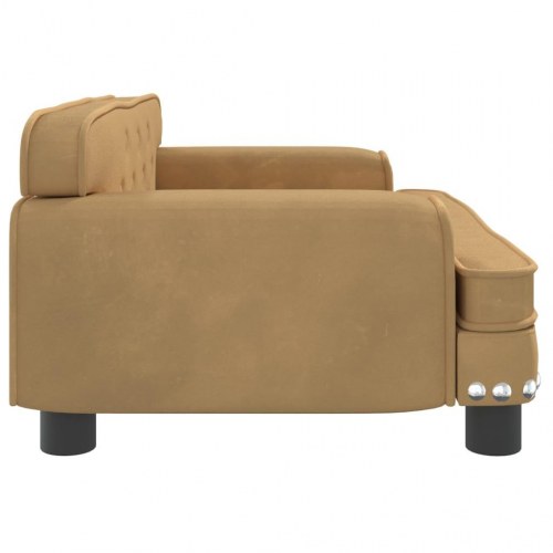 Hundesofa i velour - 70 × 45 × 30 cm, brun