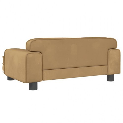Hundesofa i velour - 70 × 45 × 30 cm, brun