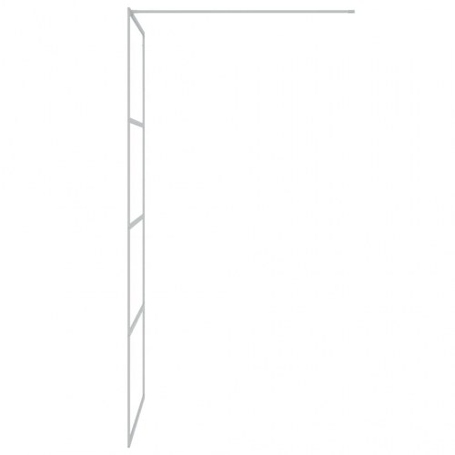 Brusevæg 90×195 cm i klart sikkerhedsglas - sølvfarvet