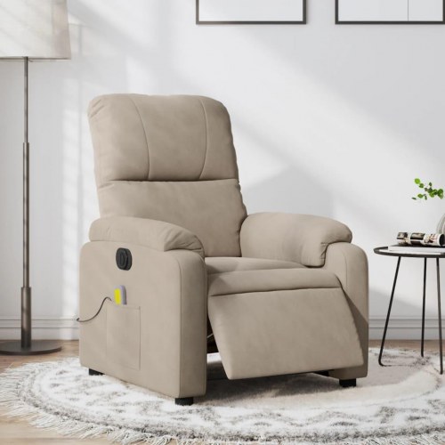Massagestol i mikrofiberstof - gråbrun