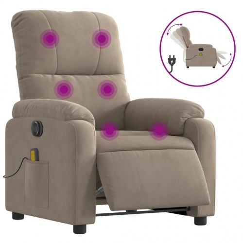 Massagestol i mikrofiberstof - gråbrun