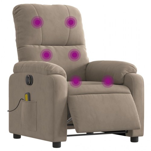 Massagestol i mikrofiberstof - gråbrun