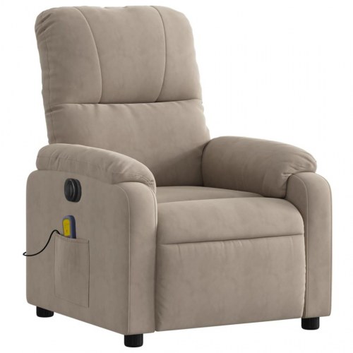 Massagestol i mikrofiberstof - gråbrun