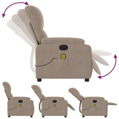 Massagestol i mikrofiberstof - gråbrun