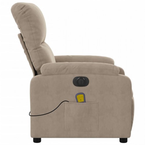 Massagestol i mikrofiberstof - gråbrun