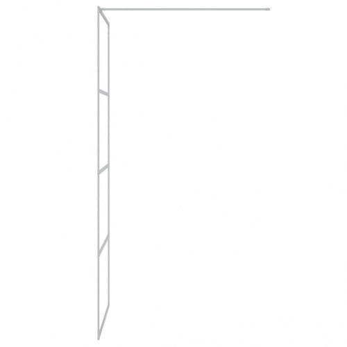 Brusevæg 80 × 195 cm - klart sikkerhedsglas, sølvfarvet