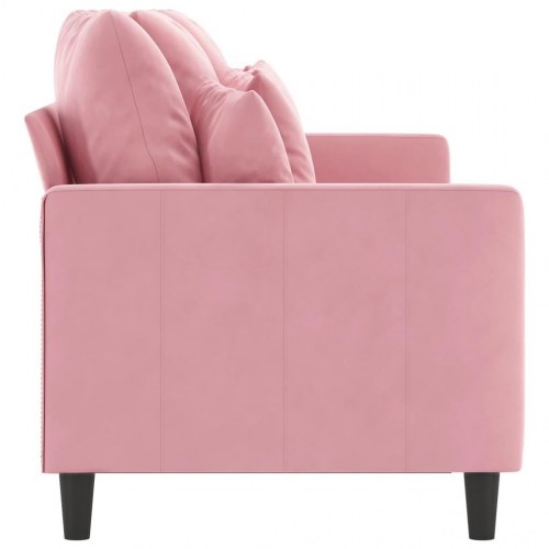 3-personers sofa i velour 180 cm - lyserød