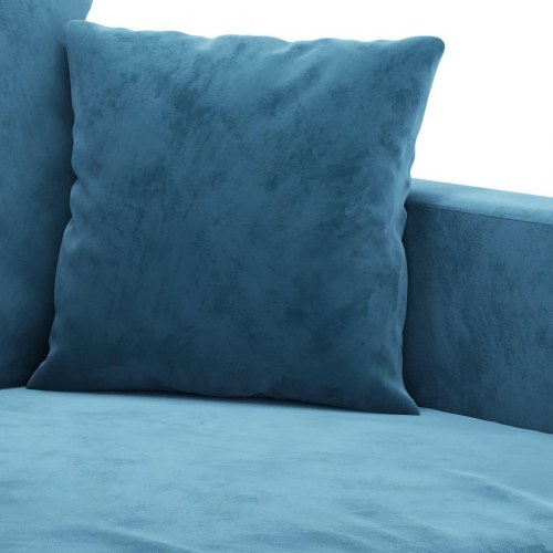 Sofasæt i velour - 2 dele med hynder, blå