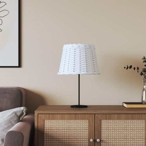 Lampeskærm Ø30 × 20 cm i flet - hvid pendel- og bordlampe skærm
