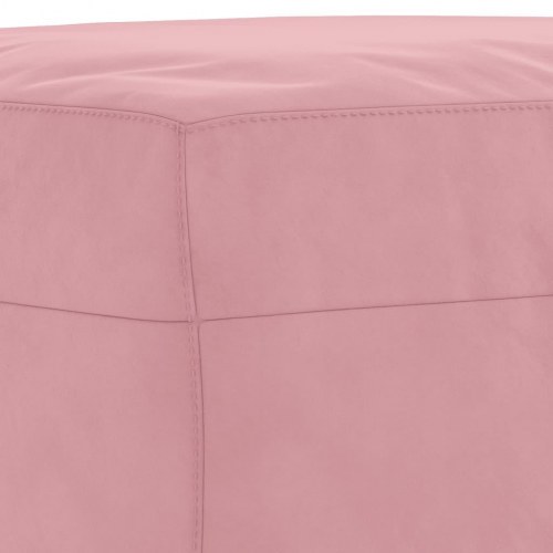 Sofasæt i velour - 3 dele med hynder, lyserød
