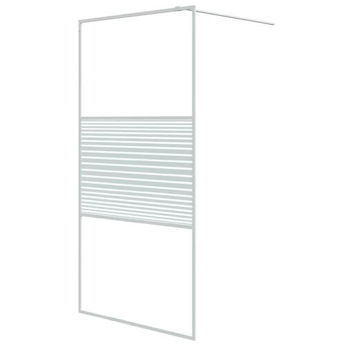 Brusevæg 100x195 cm klart sikkerhedsglas hvid