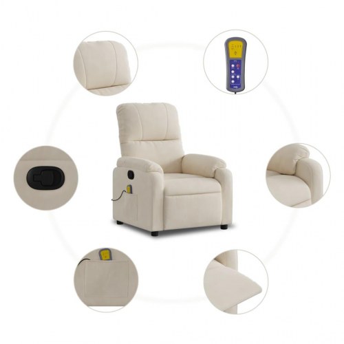 Massagestol i mikrofiberstof - beige