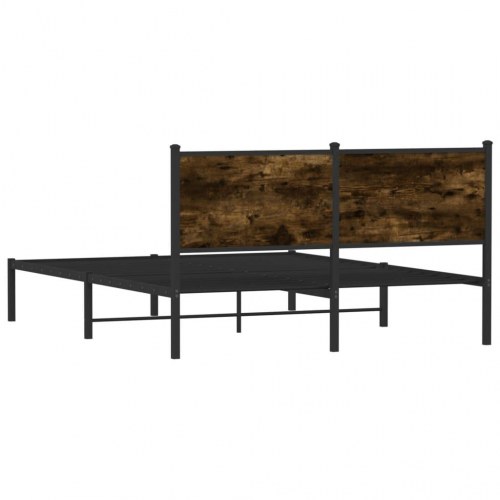 Sengeramme uden madras 137 x 190 cm - røget egetræ