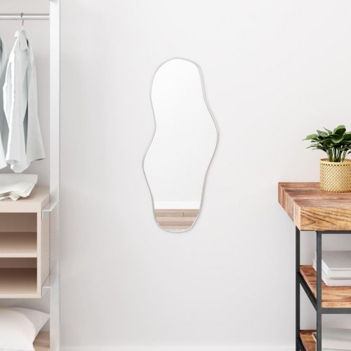 Vægspejl 70 × 30 cm - sølvfarvet, glas med PVC-ramme