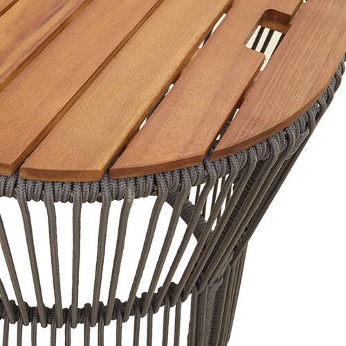 Haveborde 2 stk. med træplade polyrattan grå
