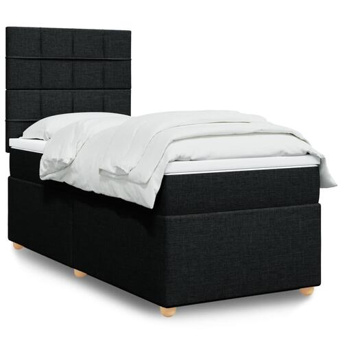 Kontinentalseng med madras 100x200 cm stof sort
