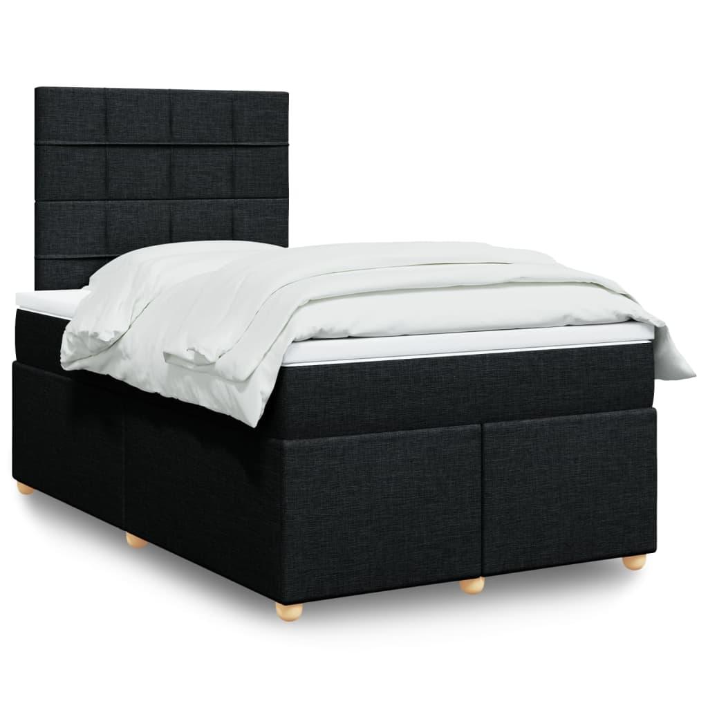Kontinentalseng Med Madras Stof Sort - Blok med firkanter / 120 x 200 cm