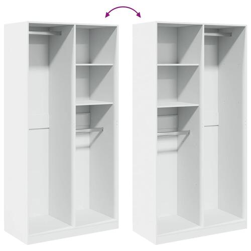 Klædeskab 100x50x200 cm konstrueret træ hvid