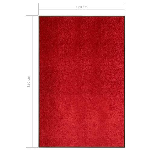 Vaskbar dørmåtte 120x180 cm rød