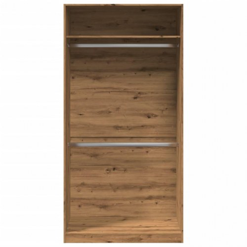 Klædeskab 100 x 50 x 200 cm - egetræsfarve