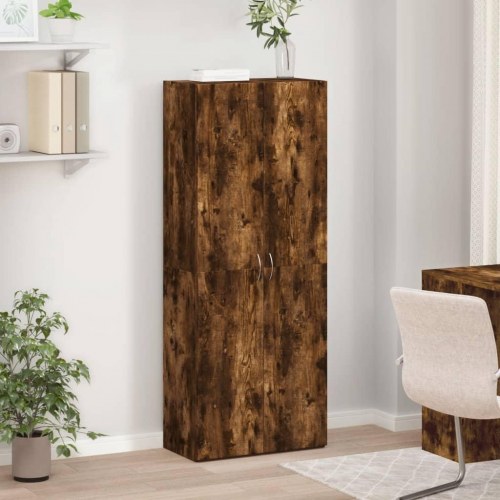 Arkivskab i konstrueret træ 60×32×153 cm - røget egetræsfarve