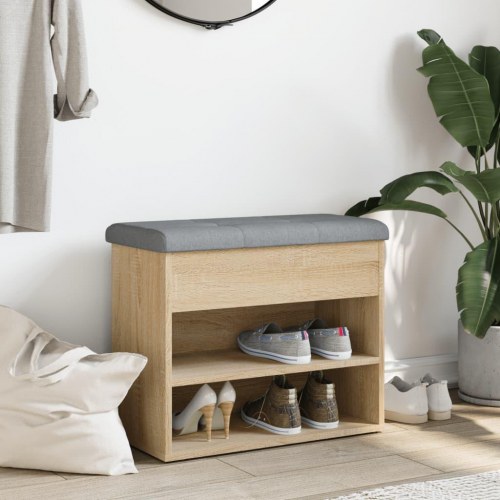 Skobænk 62x32x50 cm konstrueret træ sonoma-eg