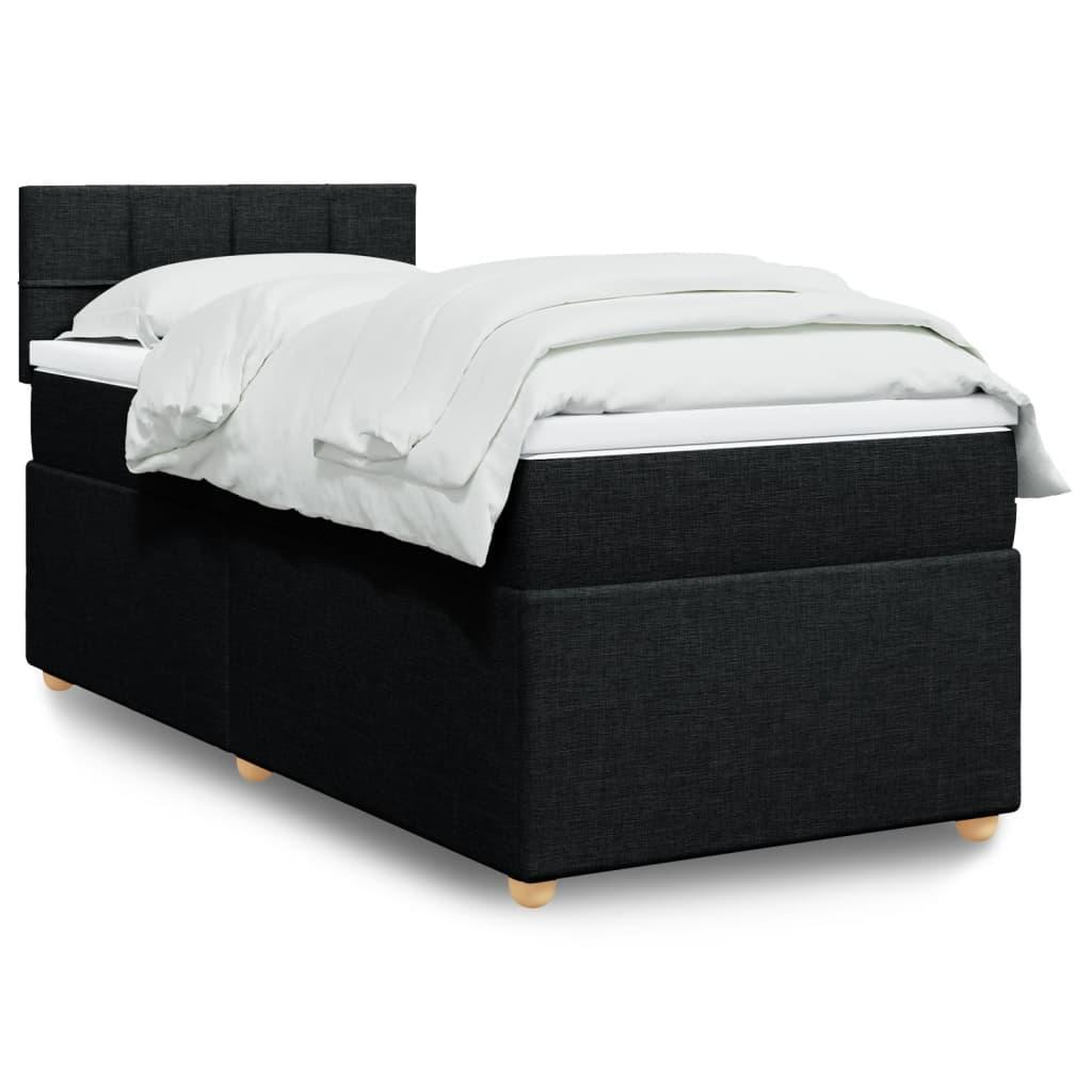 Kontinentalseng Med Madras Stof Sort - Blok med firkanter / 100 x 200 cm
