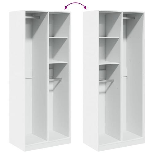 Klædeskab 80x50x200 cm konstrueret træ hvid