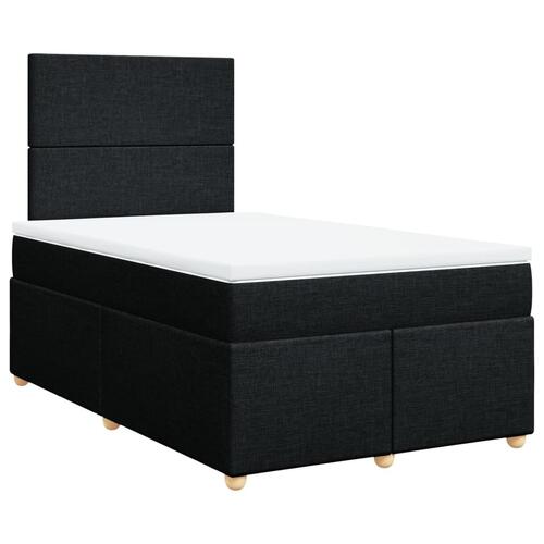 Kontinentalseng med madras 120x190 cm stof sort