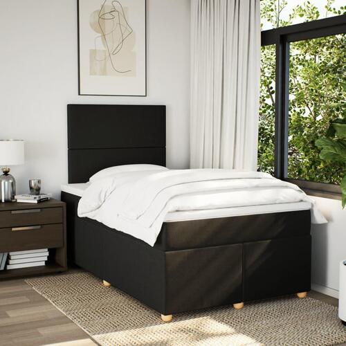 Kontinentalseng med madras 120x190 cm stof sort