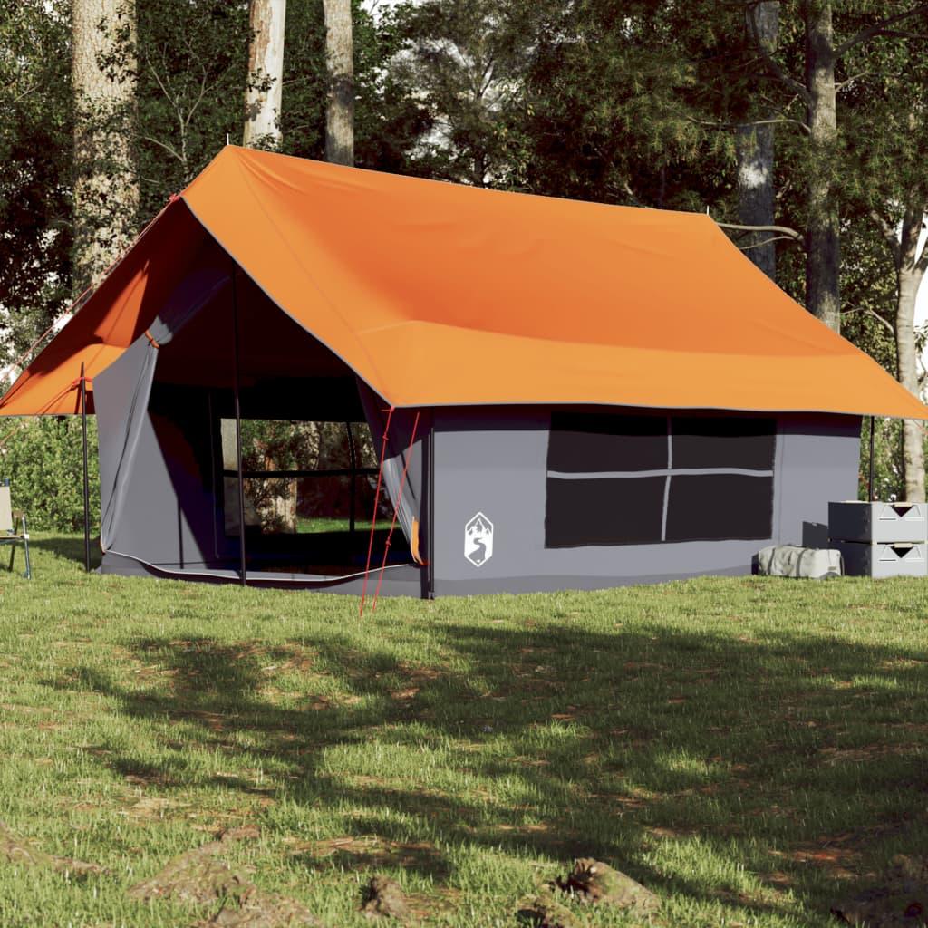 5 Personers Campingtelt Vandafvisende Grå Og Orange