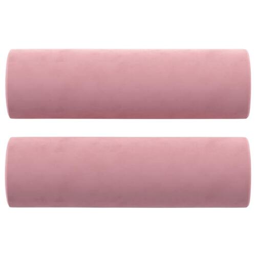 3-personers sofa med pyntepuder 180 cm velour pink