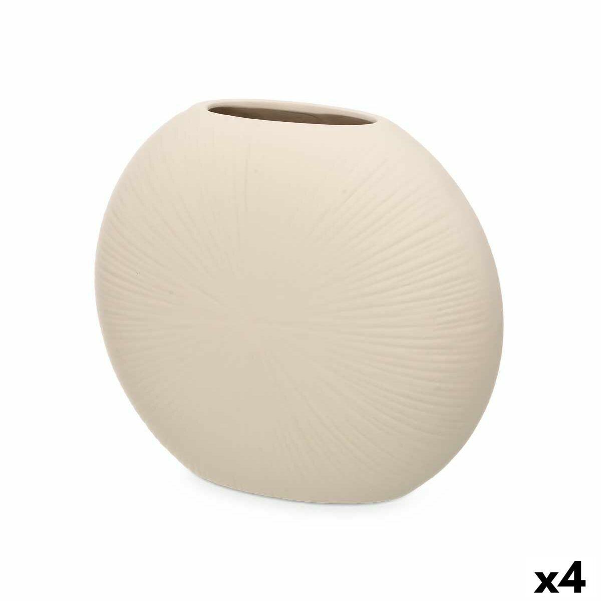 Vase keramik beige - , cirkulær 29 × 26 × 11 cm (4 stk.)