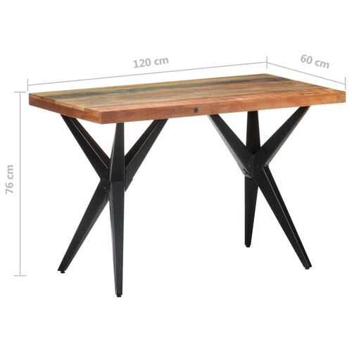 Spisebord 120x60x76 cm massivt genbrugstræ