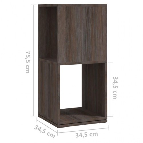 Drejelig reol 34,5 x 34,5 x 75,5 cm - grå og sonoma-eg