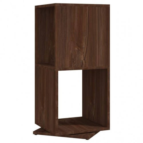 Drejelig reol 34,5 x 34,5 x 75,5 cm - brun egetræ