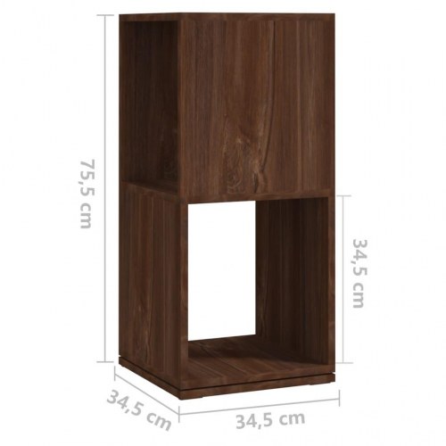 Drejelig reol 34,5 x 34,5 x 75,5 cm - brun egetræ