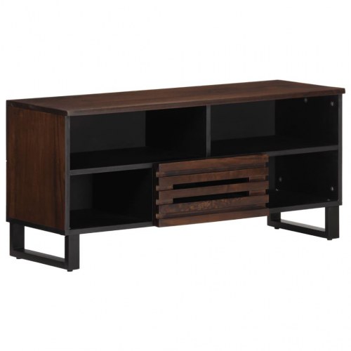 Tv-bord 100×34×46 cm i massivt mangotræ - brun, industrielt design