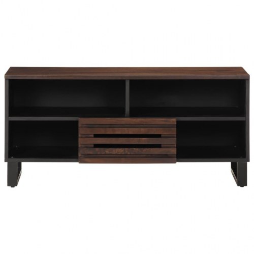 Tv-bord 100×34×46 cm i massivt mangotræ - brun, industrielt design
