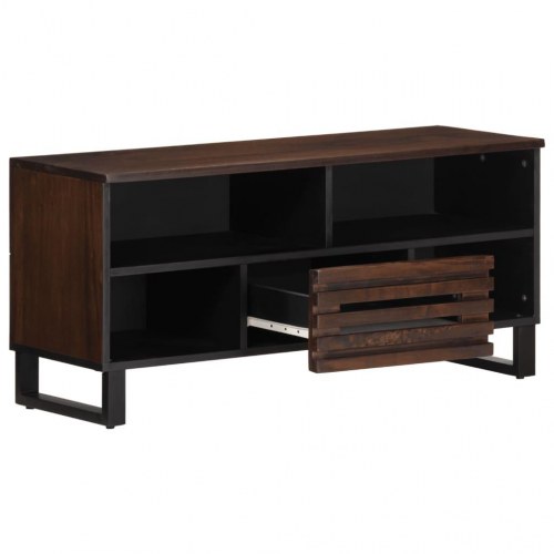 Tv-bord 100×34×46 cm i massivt mangotræ - brun, industrielt design