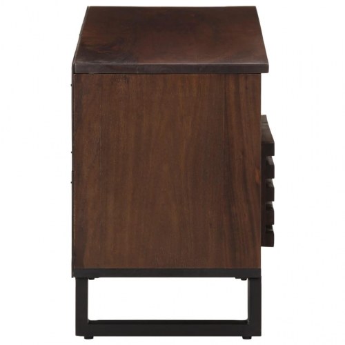 Tv-bord 100×34×46 cm i massivt mangotræ - brun, industrielt design