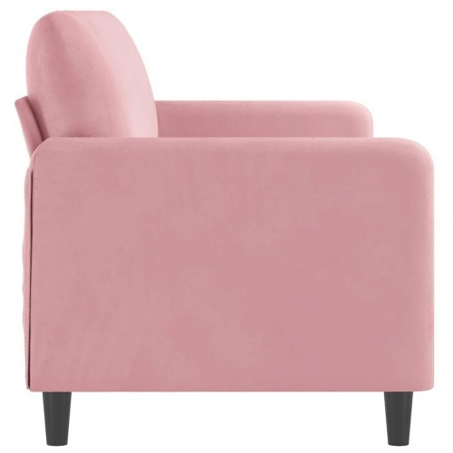3-personers sofa i fløjl - lyserød