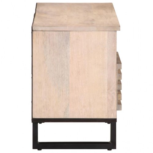Tv-bord i massivt mangotræ - 100 × 34 × 46 cm, industriel stil