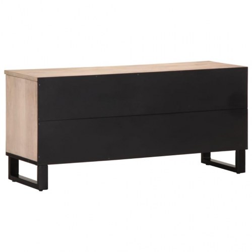 Tv-bord i massivt mangotræ - 100 × 34 × 46 cm, industriel stil