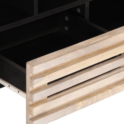 Tv-bord i massivt mangotræ - 100 × 34 × 46 cm, industriel stil