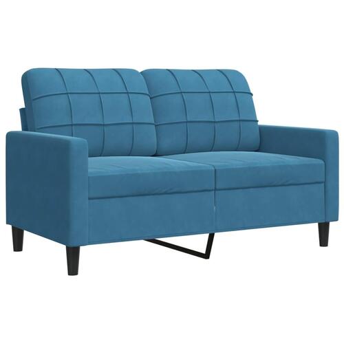 Sofasæt 4 dele med hynder og bolsterpuder velour blå