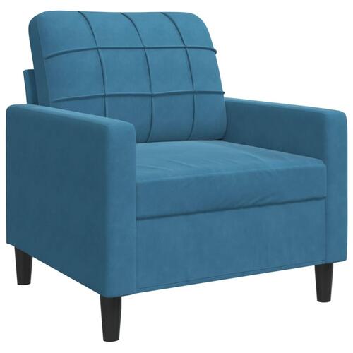 Sofasæt 4 dele med hynder og bolsterpuder velour blå