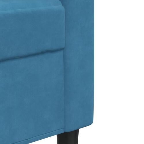 Sofasæt 4 dele med hynder og bolsterpuder velour blå